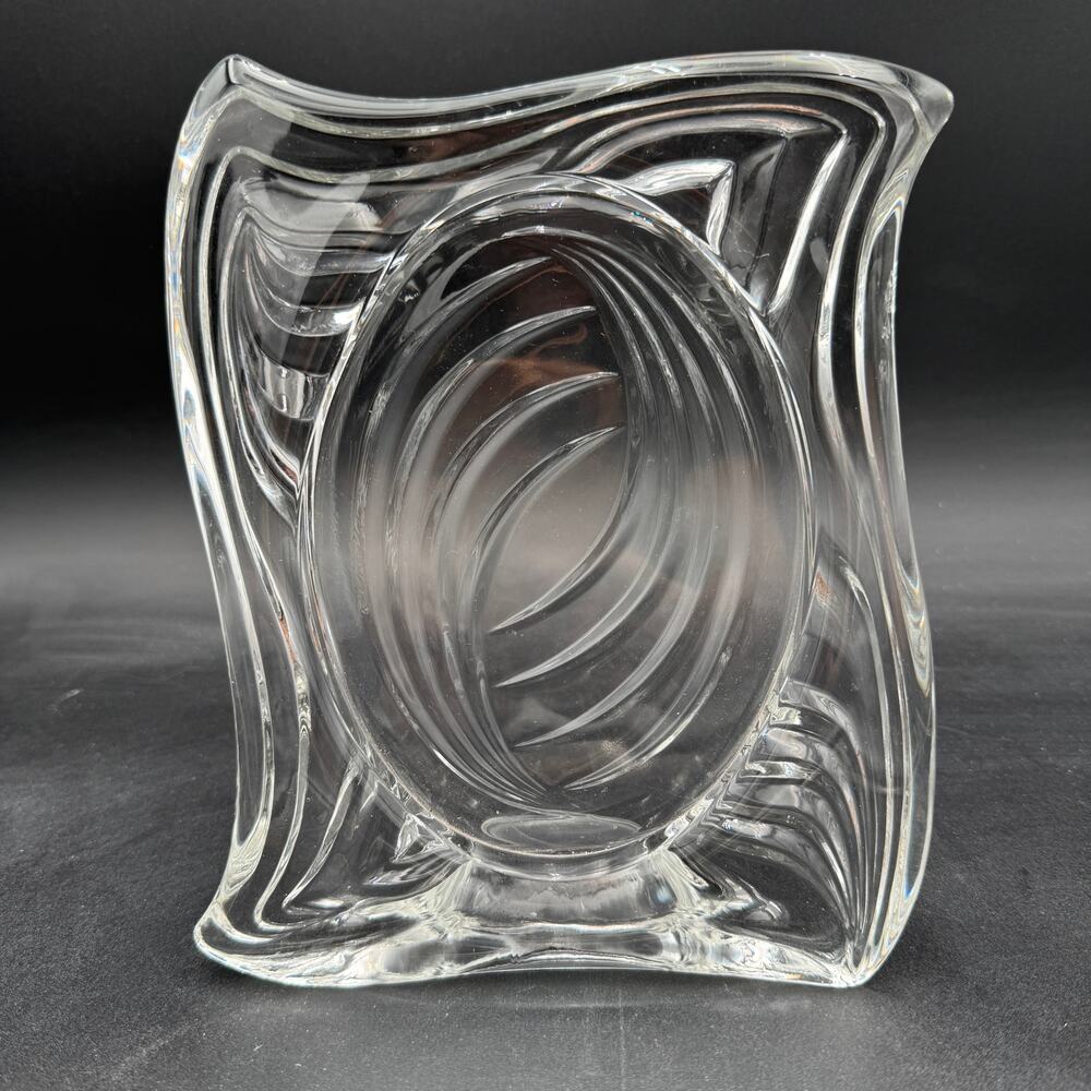 Vintage Mikasa Lead Crystal Emotion 4.5" x 6.5" Photo  Swirl Oval Frame 9" x 7"